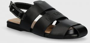 Kožené sandále JW Anderson Fisherman Sandal dámske, čierna farba, ANW42215A