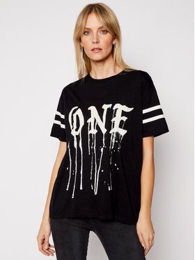 One Teaspoon Tričko Sports Stripe Tee 23899 Čierna Boyfriend Fit