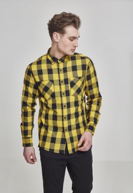 Plaid flannel shirt blk/honey