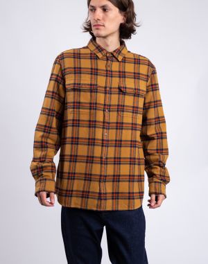 Fjällräven Övik Heavy Flannel Shirt M 232-215 Buckwheat Brown-Autumn Leaf