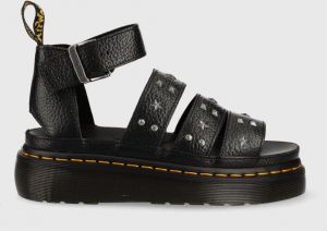 Kožené sandále Dr. Martens Clarissa II Quad dámske, čierna farba, na platforme, DM27572001