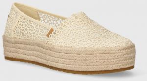 Espadrilky Toms Valencia béžová farba, na platforme, 10020691