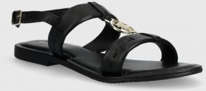 Kožené sandále U.S. Polo Assn. LINDA dámske, čierna farba, LINDA005W 4L1