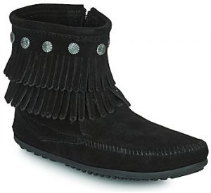 Polokozačky Minnetonka  DOUBLE FRINGE SIDE ZIP BOOT