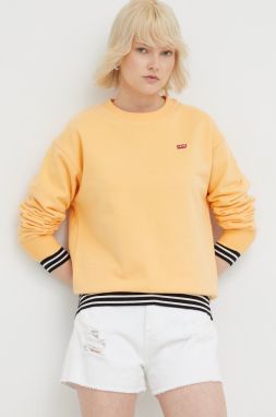 Bavlnená mikina Levi's 24688.0053-YellowsO, dámska, oranžová farba, jednofarebná