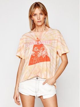 One Teaspoon Tričko Starship Sunset Tie Dye Tee 23917 Oranžová Boyfriend Fit