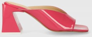 Kožené šľapky Alohas Tasha dámske, ružová farba, na podpätku, S100167.33