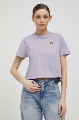Bavlnené tričko Lyle & Scott fialová farba