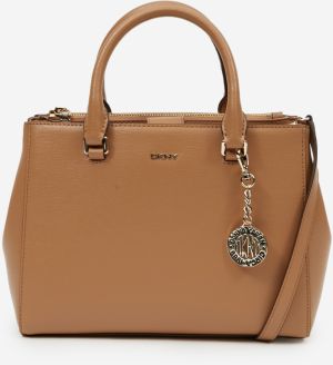 Svetlo hnedá dámska malá kožená crossbody kabelka DKNY Bryant