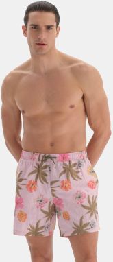 Dagi Pink Striped Floral Des. Medium Shorts