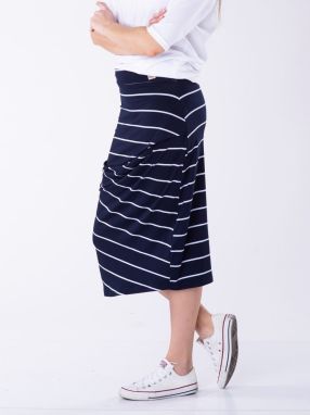 Look Made With Love Woman's Skirt 518 Patricia Navy Blue/White