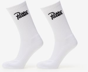 Patta Script Logo Sport Socks 2-Pack White