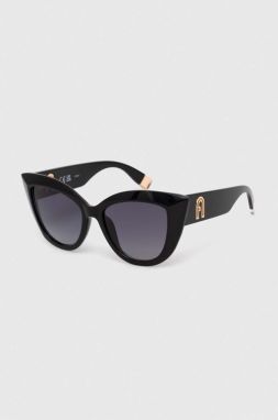 Slnečné okuliare Furla dámske, čierna farba, SFU711_530700