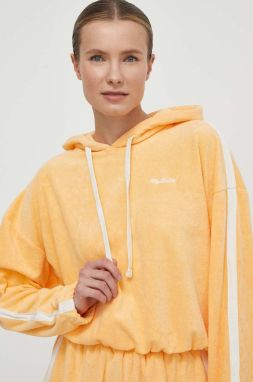 Mikina Rip Curl dámska, oranžová farba, s kapucňou, jednofarebná