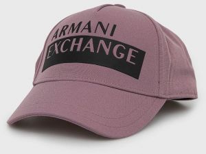 Šiltovka Armani Exchange fialová farba, jednofarebná