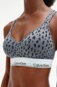 Calvin Klein sivá podprsenka Lift Bralette s leopardím vzorom galéria