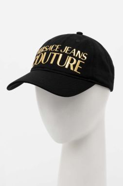 Bavlnená šiltovka Versace Jeans Couture čierna farba, s nášivkou, 76HAZK32 ZG207