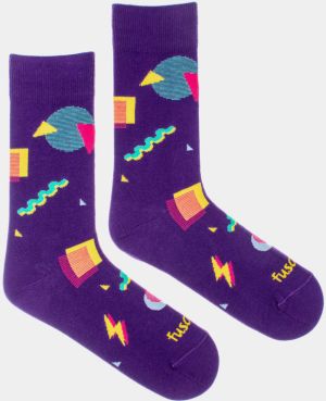 Fialové vzorované ponožky Fusakle