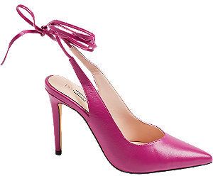 Ružové kožené slingback lodičky 5th Avenue