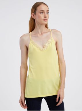 Yellow Women's Tank Top with Lace CAMAIEU - Women