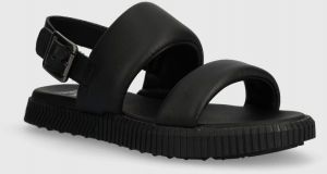 Kožené sandále Sorel ONA STREETWORKS GO-TO FL dámske, čierna farba, 2070231010