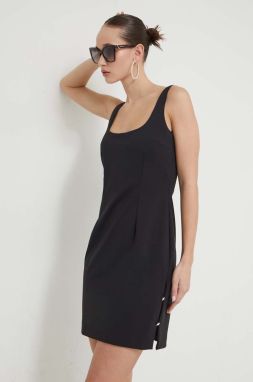 Šaty Chiara Ferragni čierna farba, mini, priliehavá, 76CBO906