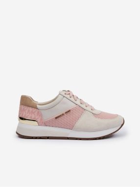 Cream-pink Women's Suede Sneakers Michael Kors Al - Women