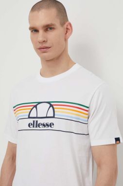 Bavlnené tričko Ellesse Lentamente T-Shirt pánske, biela farba, s potlačou, SHV11918
