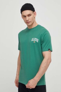 Bavlnené tričko Ellesse Harvardo T-Shirt pánske, zelená farba, s potlačou, SHV20245