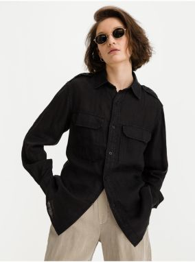 Black Ladies Linen Shirt Replay - Women