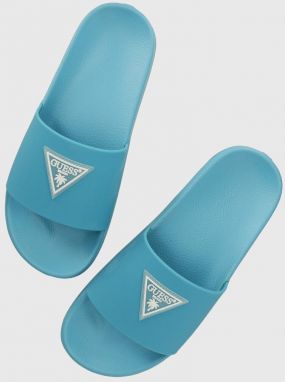 Šľapky Guess GUESS BEACH SLIPPERS dámske, tyrkysová farba, E3GZ12 BB00F