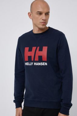 Bavlnená mikina Helly Hansen pánska, tmavomodrá farba, jednofarebná, 53924, 34000