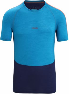 ICEBREAKER Funkčné tričko  námornícka modrá / azúrová / oranžová