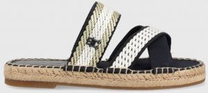 Šľapky Tommy Hilfiger GOLDEN WEBBING SANDAL dámske, tmavomodrá farba, FW0FW07096