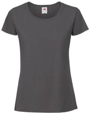 Iconic 195 Ringspun Premium Premium Fruit of the Loom Graphite Women's T-shirt