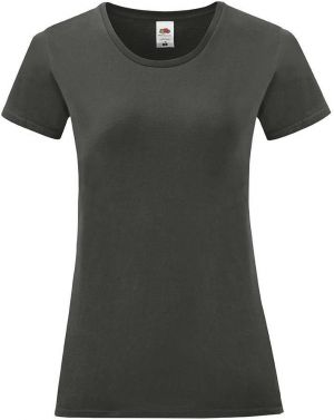 Iconic Women's Graphite T-shirt in combed cotton Fruit of the Loom