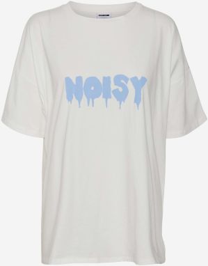 White loose T-shirt with Noisy May Mida - Women