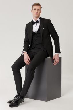 ALTINYILDIZ CLASSICS Men's Extra Slim Fit Slim Fit Vest Tuxedo Tuxedo.