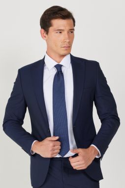 ALTINYILDIZ CLASSICS Men's Navy Blue Extra Slim Fit Slim Fit Sports Suit.