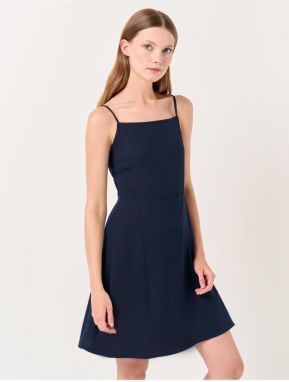 Jimmy Key Navy Blue Halter Neck Strap Stylish Mini Dress