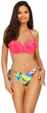 Viacfarebné vzorované push-up bikiny s volánmi Heidi