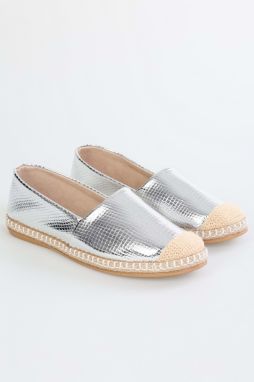 Shoeberry Women's Melany Silver Shiny Daily Espadrilles