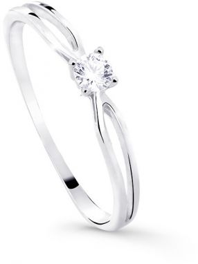Cutie Diamonds Trblietavý zásnubný prsteň z bieleho zlata s briliantom DZ8027-00-X-2 48 mm