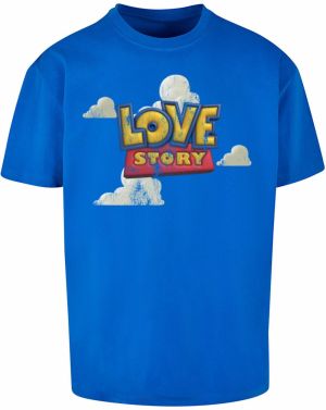 MT Upscale Tričko 'Love Story'  modrá / žltá / červená / biela