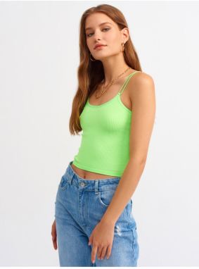 Dilvin 3528 Elastic Crop Top-neon Green