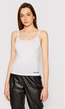 KARL LAGERFELD Top Logo Singlet 211W2108 Biela Slim Fit