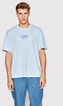 Lee Tričko Logo L68RQTUW Modrá Loose Fit