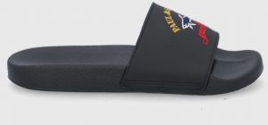 Kožené šľapky Paul&Shark pánske, čierna farba