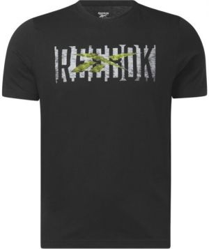 Reebok GS REEBOK LINEAR READ TEE Pánske tričko, čierna, veľkosť