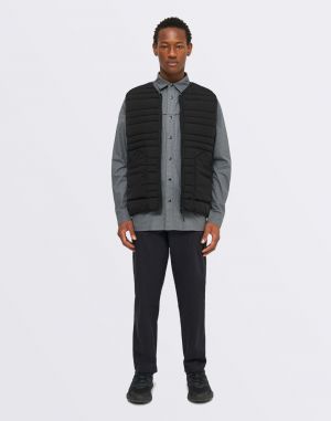 Knowledge Cotton GO ANYWEAR™ quilted padded zip vest 1300 Black Jet